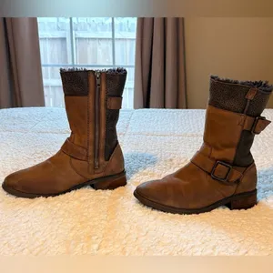 UGG Brown Oregon Stout Mid Shaft Buckle Zipper Boot thumbnail 4