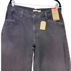 Levis 94 Baggy Wide Leg Jeans Black Mid Rise Denim Pants Size 31 NEW thumbnail 3