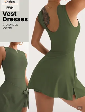 Women's 2 In 1 Anti-Exposure Casual Golf Tennis Dress thumbnail 3