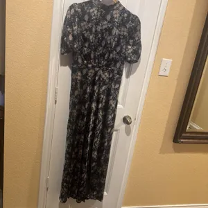 Astr The Label Floral Mock Neck Maxi Dress Sz L thumbnail 3