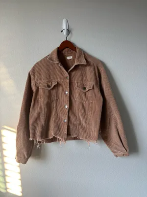 POL Tan Corduroy Denim Jacket thumbnail 2
