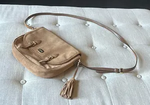 Lauren Ralph Lauren Brown Leather Suede Cow Leather Brown Saddle Crossbody Bag thumbnail 1