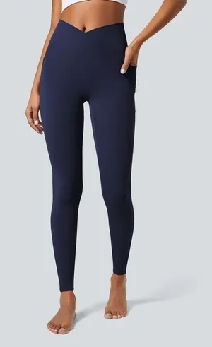 Halara SoftlyZero Crossover Pocket Leggings Peacoat Size XS 7/8 thumbnail 1