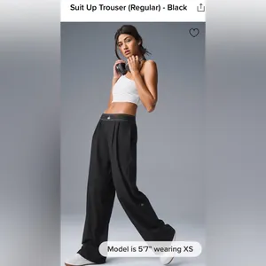Alo Yoga NWT Suit Up Trouser Regular Lightweight Straight Leg Black Size M thumbnail 6