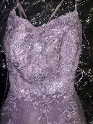 Source Unknown Lavender Lace Spaghetti-Strap Prom Dress thumbnail 1