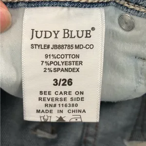 Judy blue straight leg blue jeans tummy control knee distress ripped size 25 thumbnail 10