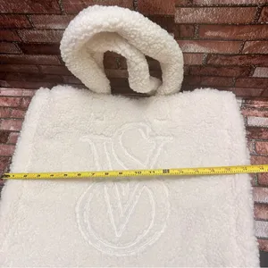 Victorias Secret Ivory VS Logo Sherpa Tote Bag thumbnail 6