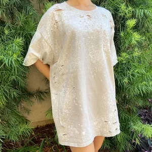 Light Khaki Destroyed Bleached Tee thumbnail 2