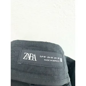 Zara Black Linen Blend High Waist Front Pleats Shorts Size Medium 8026/707 thumbnail 6
