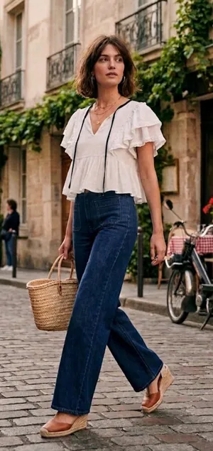 Zara White Ruffle Sleeves Bohemian Blouse thumbnail 1