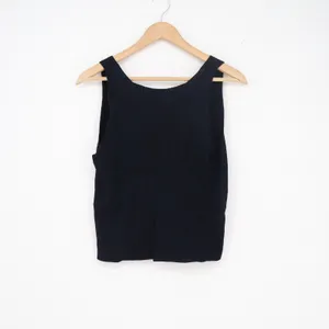 Theory IWG Reversible Sweater Shell Black Ribbed V-Neck Tank Top Size L thumbnail 4