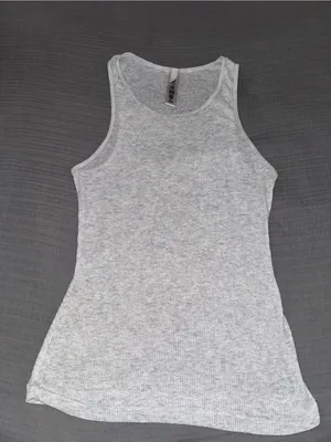 SKIMS Madewell Light Gray Ribbed Scoop Tank Top thumbnail 1