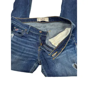 Hollister Y2K Distressed Bootcut Jeans Low Rise Dark‎ Wash W29 L31 thumbnail 4