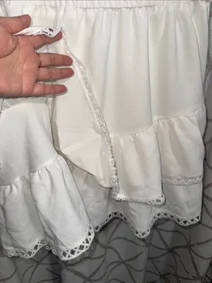 White Tiered Ruffle Mini Skort Size 2X thumbnail 5
