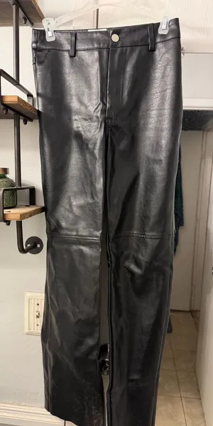 Princess Polly Faux Leather Straight-Leg size 2 thumbnail 1