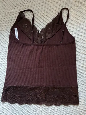& Other Stories Brown Lace Tank Top thumbnail 2