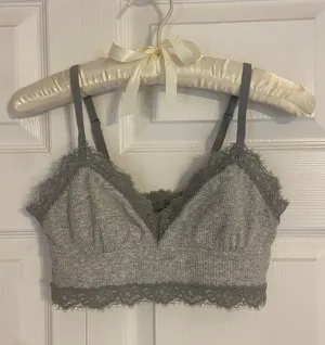 Aerie gray lace bralette thumbnail 1