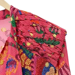 NWT Farm Rio Sunset Tapestry Floral Long Sleeve Boho Maxi Dress Warm Red Size XS thumbnail 12
