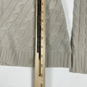 Ralph‎ Lauren Sweater Womens Medium Cable Knit V Neck Cashmere Slim Fit thumbnail 5