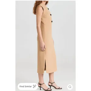 ALEXIS Lena Camel Midi Dress Women’s Large Retro Classic Neutral Chic thumbnail 2