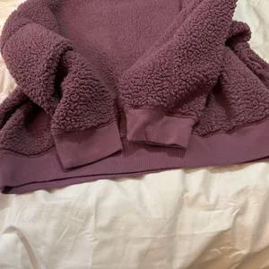 PINK Sherpa Teddy Pullover Sweatshirt XL Mauve thumbnail 5