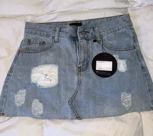 White Fox Boutique Denim Mini Skirt thumbnail 1