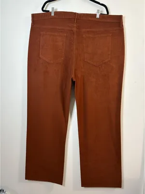 Old Navy High-Waisted Flare Corduroy Pants Women’s Size 28 Rust Brown Stretch thumbnail 1