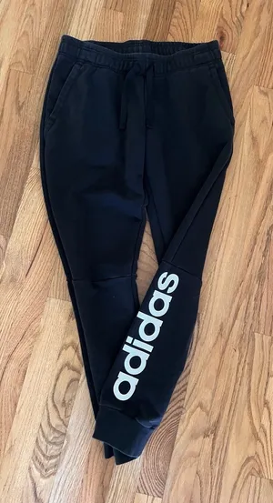 Adidas Joggers Womens Medium 12-14 Black Spell Out Track Bottoms M Jogging Gym‎ thumbnail 1