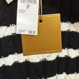 Philosophy Black And White Stripe Cable Knit Sweater Size Small thumbnail 8