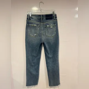 Flying Monkey‎ Distressed Blue Straight Leg Jeans thumbnail 4