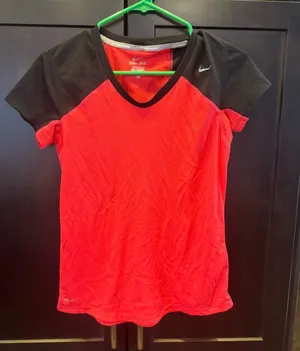 Nike Running Women's Vivid coral Red and Black Tee thumbnail 1