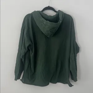 Aerie Lace Up Drawstring Oversized Hooded Sweatshirt Size S Evergreen thumbnail 10