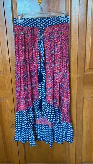 Neiman Marcus Pure Nordic Bohemian Asymmetrical Hem Skirt S NWT thumbnail 1