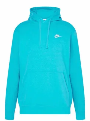 Nike Sportswear Club Fleece Turquoise Aqua Hoodie Pullover Size L thumbnail 1
