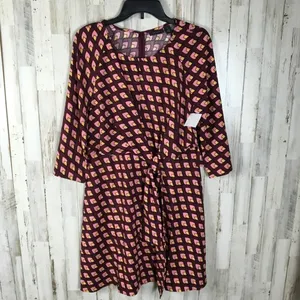 Halogen Tie Front Dress Square Burgundy Bow M NWT v6x thumbnail 2