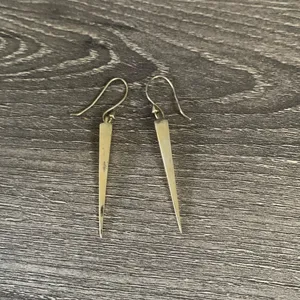 Melinda Maria Drop Pyramid Dagger Earrings 14K Gold Plated thumbnail 3