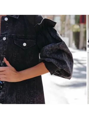 VICI Avec Les Filles Nayla acid wash denim jacket - black thumbnail 4