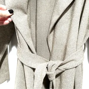 NWOT Elizabeth & James Women's Herringbone Long Belted Coat thumbnail 7