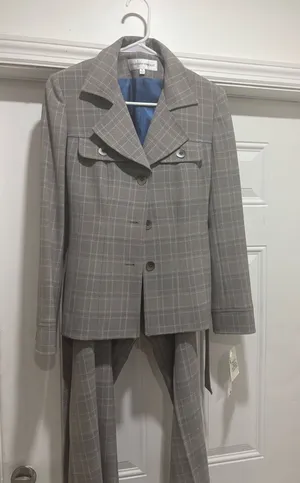 Jones New York Elegant plaid women plaid pantsuit set thumbnail 1