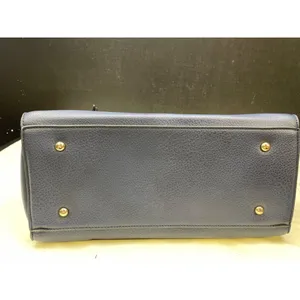 Womens Navy Blue with Gold Accents Handle Bag Satchel Shoulder Bag SKU 6575 thumbnail 5