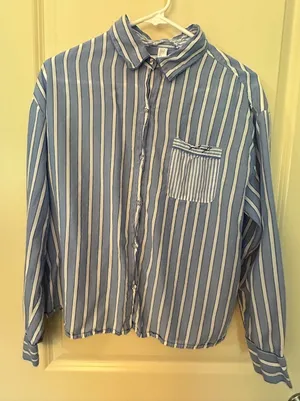 stars above blue white goodnight pajama top Juniors girls Sz L thumbnail 1