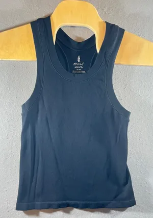 760 | FP Movement Ribbed Racerback Seamless Activewear Tank Top Black Womens M/L thumbnail 1