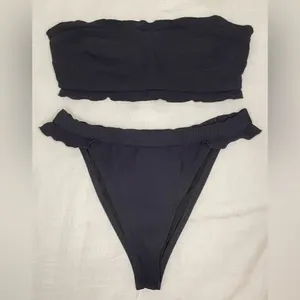 Ris-k Prowl Top & Horizon Bottom Ruffle Bikini, Black, Size S, NWOT thumbnail 5