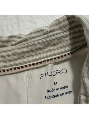 Pilcro Ruched Varsity Polo Tank Top Sleeveless Off White Sz M Medium thumbnail 8