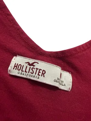 Hollister Burgundy Ribbed Sweetheart Cami Crop Top Tank Shirt Low Medium Women's thumbnail 6