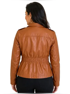New York & Company Faux Leather Moto Jacket Size Large NWT thumbnail 2