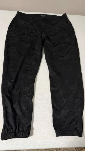 Liverpool Los Angeles Black Camo Tonal Jogger Pants Size 14/32 Zipped Cuffs thumbnail 1