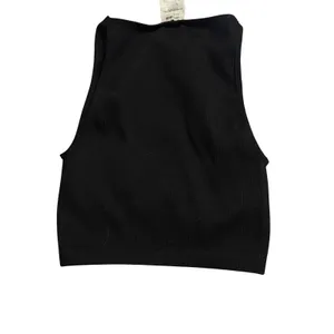 Cotton On Women‎ Black Cropped Ribbed High Neck Black Tank Sleeveless Size XS/S thumbnail 3