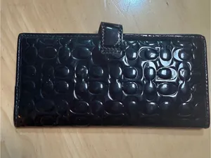 Coach Black Patent Embossed Signature Phone Wallet Case thumbnail 7