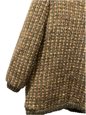 Vtg 80s Outer-Scene Quilted Knit Parka Jacket GrandmaCore Earthy Oversized Large thumbnail 12